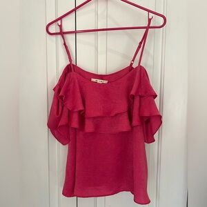 Miami Ruffle Tank Hot Pink Size Small